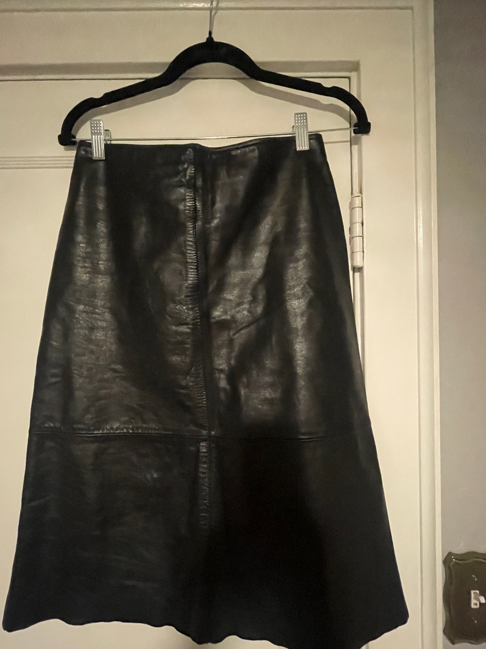 Old Navy Black Leather A-Line Skirt